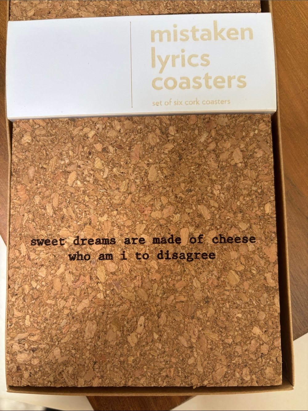Mistaken Lyrics Cork Coasters - Set of Six - Picture 3 of 7